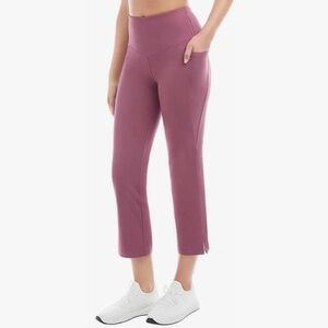Jockey Cropped Slit Flare Pants